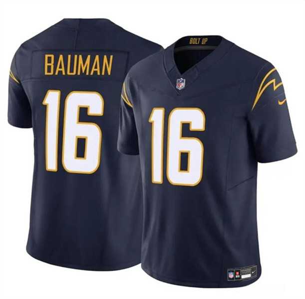 Men & Women & Youth Los Angeles Chargers #16 Casey Bauman Navy 2024 F.U.S.E. Vapor Limited Stitched Jersey